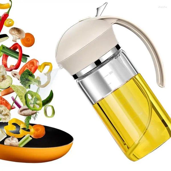 Bottiglie di stoccaggio 2 in 1 Spruzzatore per olive e dispenser automatico Ml di grande capacità con spray per olio in scala per la cottura, sala da pranzo, cucina, cucina