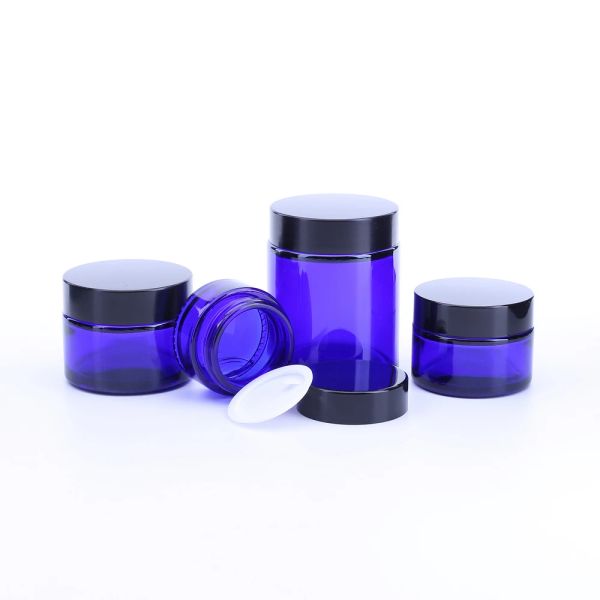 Flaschen 3 Stück 20G 30G 50G 100G Blau Leere Verpackung botellas rellenables Glas Kosmetikdose Make-up-Behälter Lotionsflasche Fläschchen Gesichtscreme