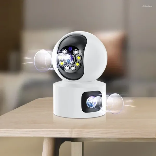 Telecamere WiFi per baby monitor a doppio obiettivo per telecamera interna di sicurezza domestica con rilevamento umano AI Visione notturna Audio a 2 vie