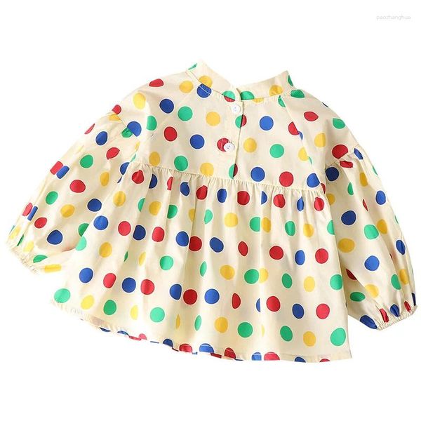 Giacche Abito primaverile Cappotto Giacca da bambina Dolcevita a maniche lunghe Colore autunnale a pois Capretto Principessa Moda Bambini