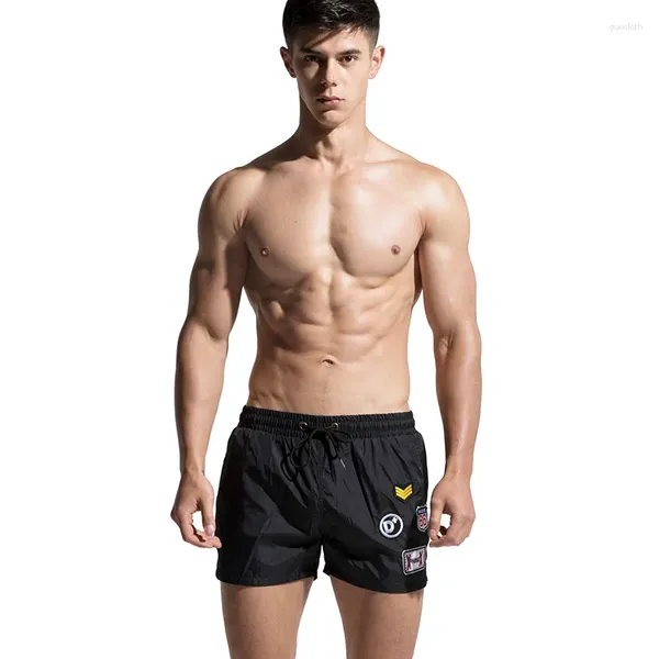 Herren-Shorts JD10, Sommer, Strand, schwarz, bedruckt, eng, für Herren, Pool, Schwimmen, Badeanzüge, Badehose, Bikinis, Sport-Badebekleidung