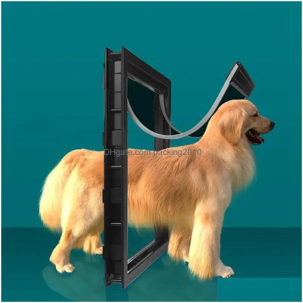 Óculos de vídeo Dog Cat Pet Porta Forte Segurança Magnética Bloqueio Flap Posicionamento Matic Fechando para Pequeno Médio Grande Gatos Portão Drop Deli Dhslg