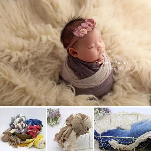 Cobertores Pogal Roupas Infantis Bebê Embrulhando Pano Ie-dye Borla Envolvida Fio Para Nascido