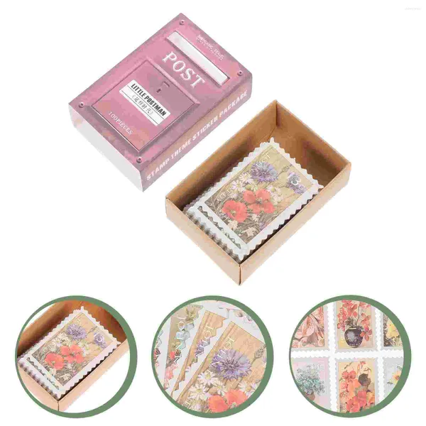 Garrafas de armazenamento vintage selo postal adesivos decorativos estéticos scrapbooking diário lixo planejadores viagem