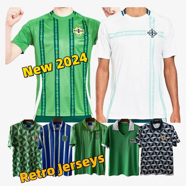 24 25 Irlanda do Norte Futebol DIVAS E 2024 Homens Camisas de Futebol CHARLES BALLARD BEST BROWN 1979 1988 1990 1992 1994 Retro Jerseys