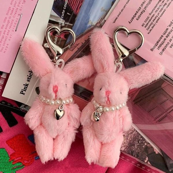 Portachiavi Cuore Catena del telefono Punk Simpatico peluche- Portachiavi Y2K Gioielli di moda Bambole Ciondolo Accessorio Regalo