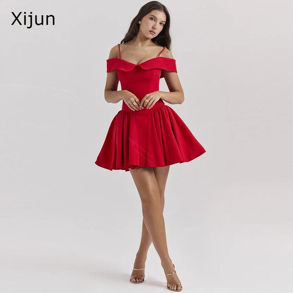 Xijun seksi modern kısa gece elbiseler omuz aline doğum günü partisi elbiseler resmi fırsat mini hcb balo dubai 240320