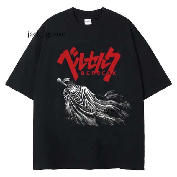 Erkekler Tişörtler Berserk T-Shirt Y2K Erkekler Yıkanmış Tişört Japon Anime Guts Grafik Tshirt Hip Hop Sokak Giyim Yaz Harajuku Gömlek Sıradan Pamuk Kısa Kollu Tee 828