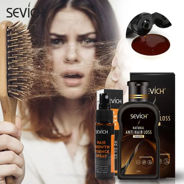 Produtos Sevich 200ml anti -perda de cabelo shampoo 30ml Cabelo de crescimento gengibre spray para efeitos de tratamento capilar cresce pêlos mais rápidos