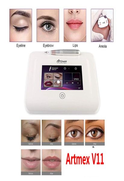 Máquina de tatuagem de maquiagem permanente profissional Artmex V11 Eye Brow Lips Microblading Derma Pen Microneedle Skin Care MTS PMU DHL2046687