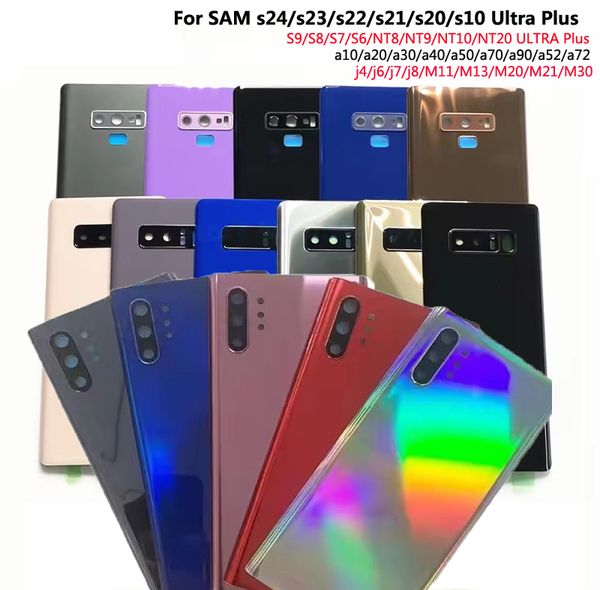 Für SAMSUNG Galaxy S6 S7 S8 S9 NOTE7 NOTE 8 NOTE 9 NOTE 10 Ultra Rückseite Rückseite Glas mit Logo Ersatz Rückseite Batterie Glas Abdeckung Tür Gehäuse