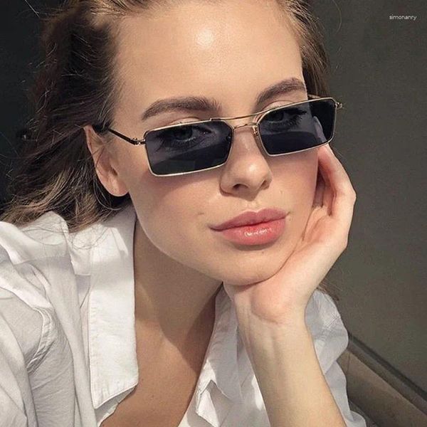 Óculos de sol 2024 moda quadrada para mulheres quadro completo óculos de sol homens pouco lente vermelha verão unisex oculos eyewear