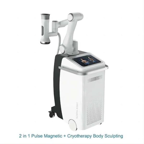 Robot dimagrante intelligente Stimolatore muscolare EMS elettromagnetico focalizzato ad alta intensità e sistema di crioterapia multifunzionale Cryo 360 Brucia grassi Rimozione della cellulite622