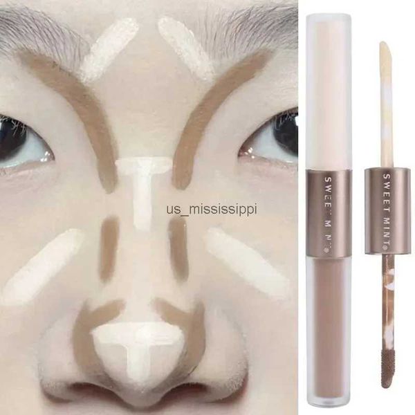 Sombra de olho 1 PCS Double-ended Destaque Contouring Stick 2-em-1 Corretivo Lápis Cinza Tridimensional Nariz Sombra Bronzers MakeupL2403