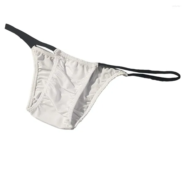 Unterhosen Sexy Männer Bikini-Slip Enhance Pouch Thong Jockstrap Seidiger G-String Low Rise Kurze Unterwäsche Weiche Elastizität Erotische Knickers