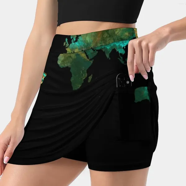 Röcke #Worldmap #Map Koreanischer Moderock Sommer für Frauen Lichtdichte Hose der