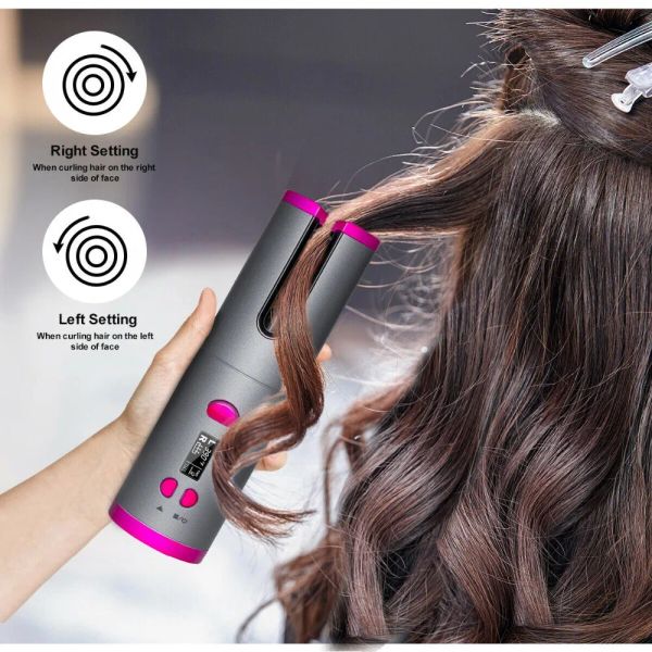 Ferros 2021 Ferro de ondulação automático modelador de cabelo ferramentas de estilo de cabelo modelador de cabelo sem fio waver wand crimper rolos rolos máquina