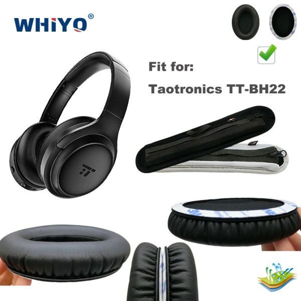 Acessórios substituição almofadas de ouvido para taotronics ttbh22 tt bh22 fone de ouvido peças bandana almofada couro veludo earmuff fone capa manga