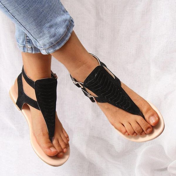 Freizeitschuhe für Damen, flach, offener Zehenbereich, Tanga, Yoga-Sandalen für Damen, glänzende Slides und Damen-Wassersandale