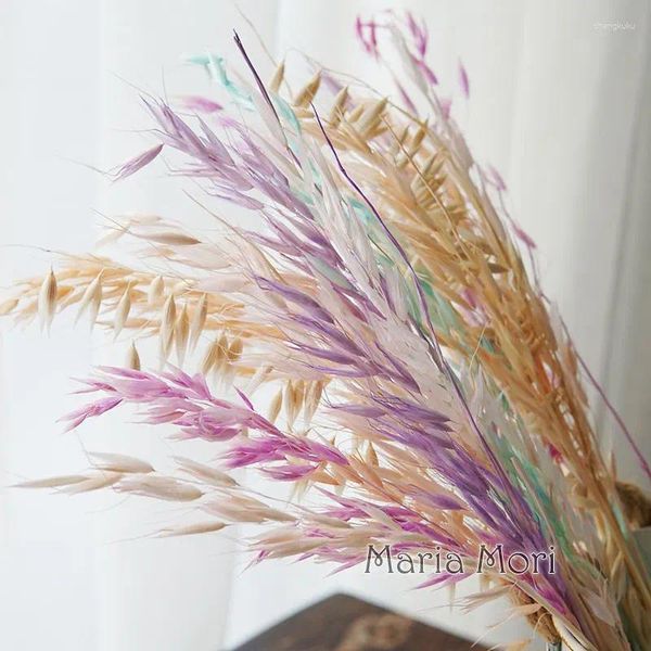 Fiori decorativi Bouquet di avena conservata per matrimonio rustico fai-da-te Mazzo di chicchi di grano secco dorato naturale per decorare la casa