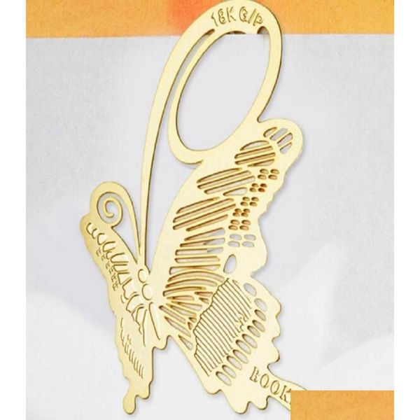 Partybevorzugung 20 Stück 18 Karat vergoldet Schmetterling Lesezeichen Buchkarte für Hochzeit Babyparty Geburtstagsgeschenk Souvenirs Souvenir1180 Homefavor Dh4Vn