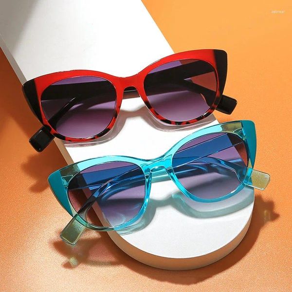 Солнцезащитные очки 2024 женские кошачий глаз продажа модная девушка INS модный пляжный ретро брендовый дизайнерский дизайн солнцезащитный козырек