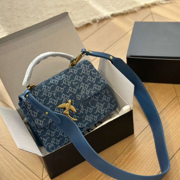 borsa a tracolla di design denim di lusso moda donna borsa applique uccello ascella borse a tracolla di piccola capacità borse