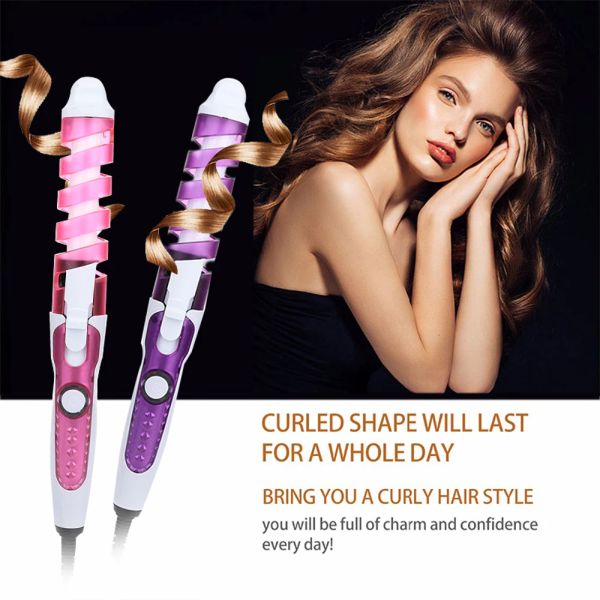 Eisen Spirale Haar Curler Professionelle Elektrische Salon Keramik Haar Curling Eisen Tragbare Magic Waver Haar Styling Werkzeuge Curling Zauberstab