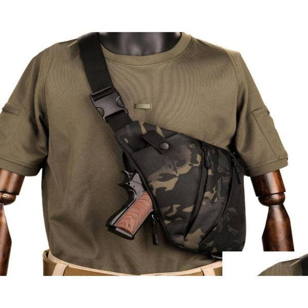 Sacos ao ar livre Mtifuncional Escondido Tactical Storage Gun Bag Coldre Men039s Esquerda Direita Nylon Shoder Antitheft Chest Hunt9890874 Drop Otzzv