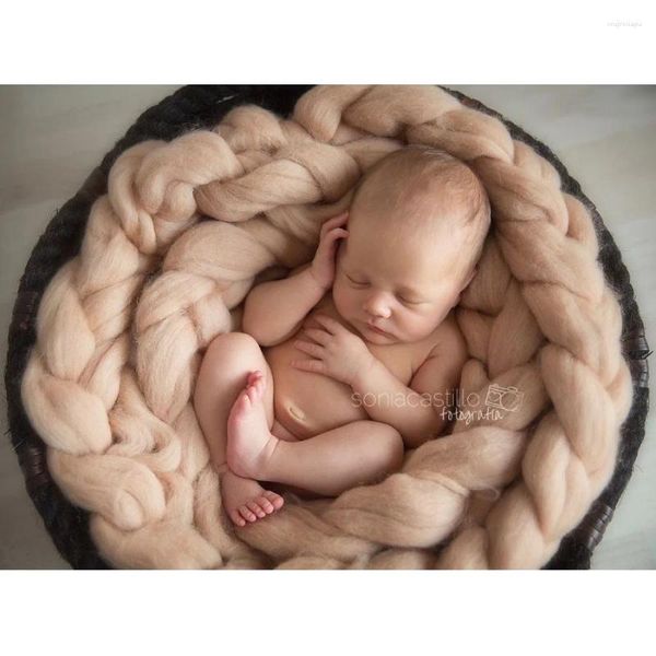 Battaniyeler Twist Bebek Pografi Prop Mat Doğum Hal Halı Kızlar Knolling Havlu Bebek Uyuyan Yastık Odası Halı Yumuşak