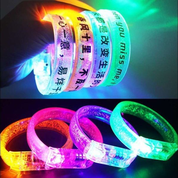 Großhandel Glow Armband Batch Konzert Unterstützung Requisiten Fluoreszierende Nacht Blinkende Led Rave Lichter Spielzeug