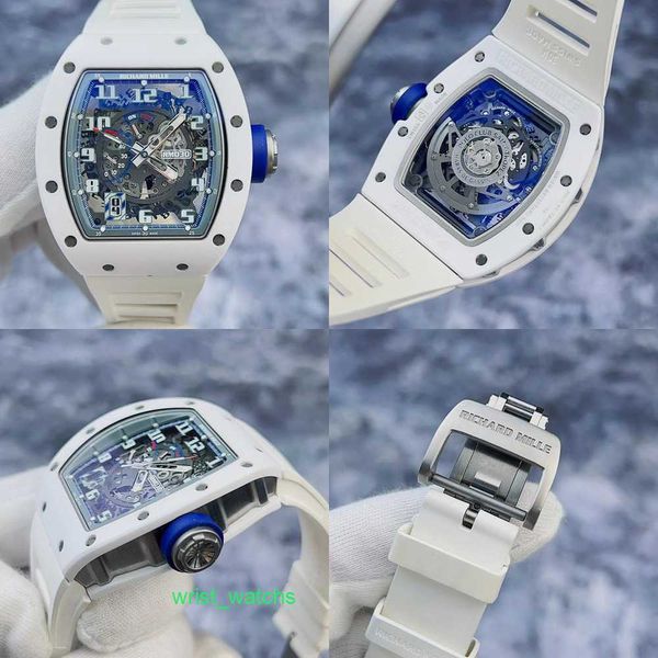 Relógio de lazer relógio de luxo RM Watch RM030 AO Global Limited 50 peças material cerâmico branco relógio mecânico automático masculino armazenamento móvel