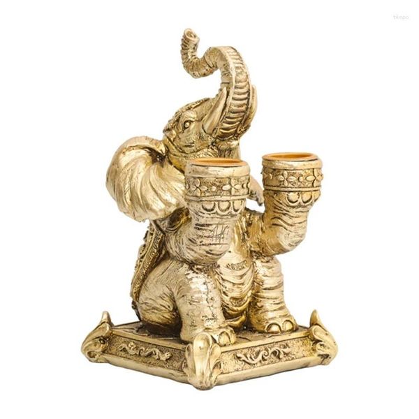 Castiçais titular elefante dourado casamento casa barra sala de estar decoração natal castiçal nórdico escultura animal