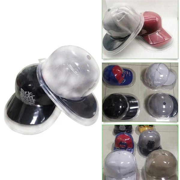 Küche Lagerung PVC Transparente Abdeckung Flache Krempe Hut Gebogene Fall Baseball Kappe Display Box Hüte