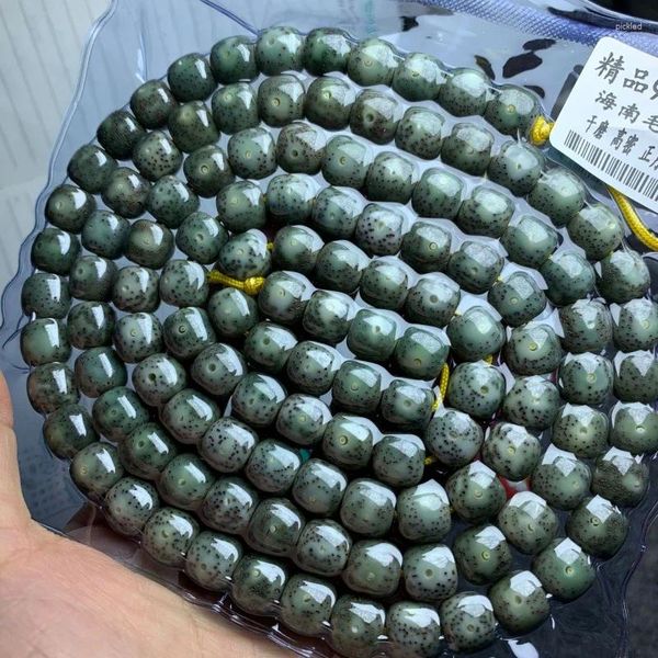 Strand Hainan Pietra Giada Materiale Xingyue Bodhi Yin Pi Verde smeraldo 120 semi 108 Bracciale con perline di Buddha