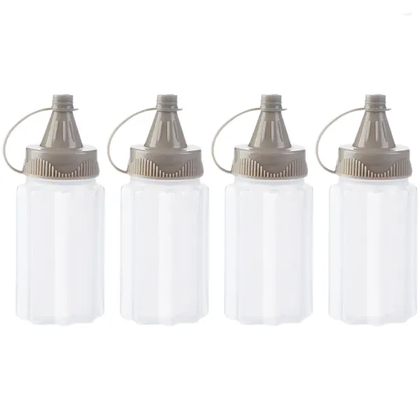 Geschirrsets 4 PCs Barbecue -Gewürzflasche Plastikkasten Flaschen Küche Haushaltsmarmarmelder -Kleber -Gadgets Senf Senf