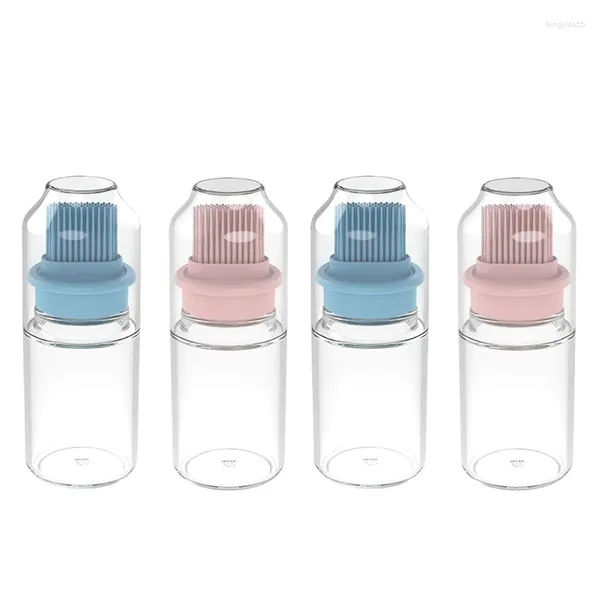 Ferramentas 4 Pcs BBQ Oil Bottle Brush Baster para e cozinhar vidro com silicone BluePink