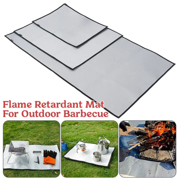 Matte Outdoor Picknick Camping Feuerfeste Grill Matte Tuch Flammhemmende Wärmedämmung Pad Silica Gel Beschichtet Glasfaser Feuer Decke