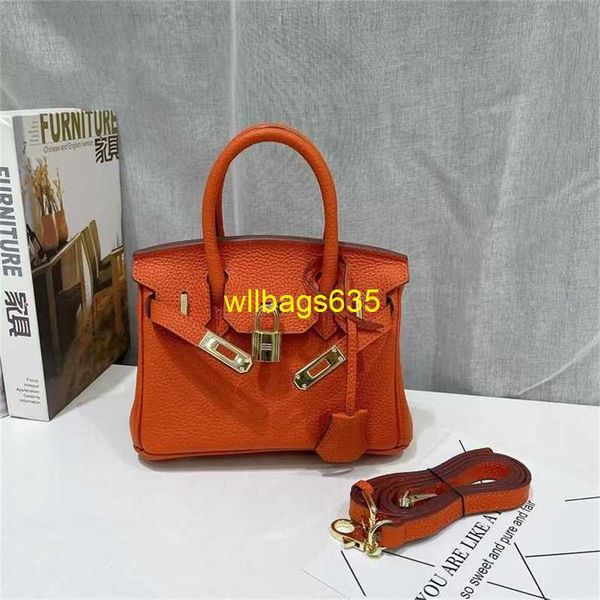 Borse tote in vera pelle Bk Habdbags Bag Factory 2024 Nuova borsa in platino Borsa da donna in vera pelle Litchi modello una spalla portatile Diago hanno logo HBLQL7