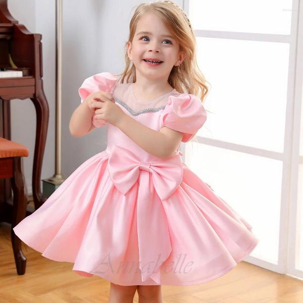 Mädchen Kleider Annabelle Baby Für Geburtstag Party Laterne Hülse Kleid Prinzessin Mit Schleife Kinder Leistung Kleid Vestidos