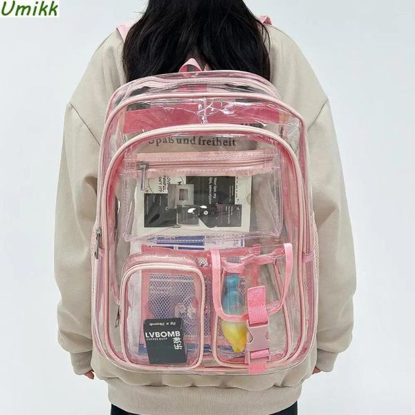 Rucksack Verkauf Mode Rucksäcke Frauen PVC Transparent Einfache Rucksäcke Große Kapazität Rucksack Damen Multi-taschen Klar Mochilas