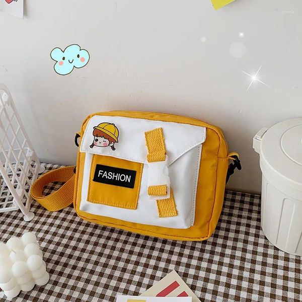 Tasche Koreanische Mode Große Kapazität Nylon Kleine Quadratische Mädchen Leinwand Schulter Weibliche Student Diagonal Kreuz Handy