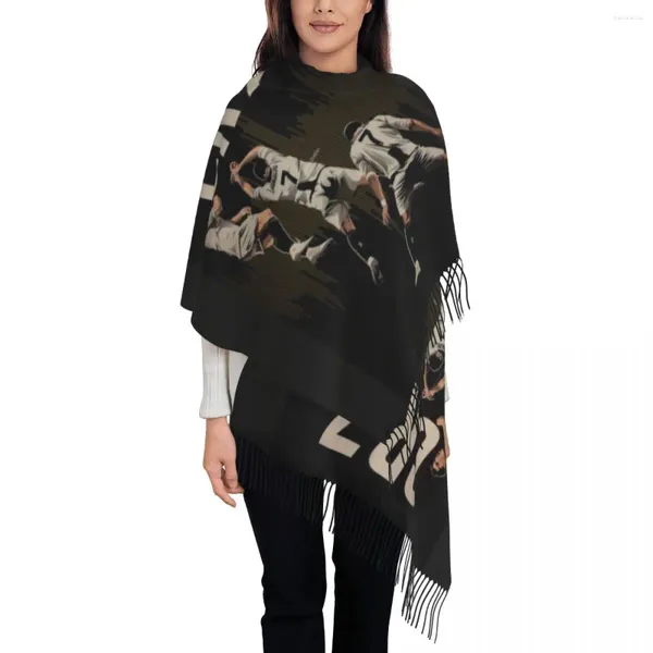 Schals Dame Schal Outdoor Illustration R-Ronaldos Kopfbedeckung mit langer Quaste Klassische Luxus Schal Wrap Winter DIY Bufanda Mujer