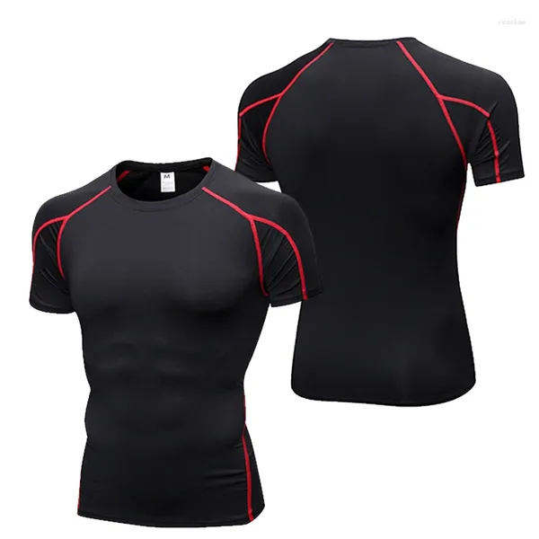 Camisetas masculinas atacado logotipo personalizado manga curta treinamento masculino treino fitness compressão baselayer atlético