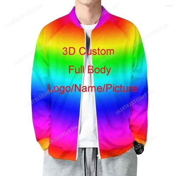 Herrenjacken 3D-Druck Diy Custom Design Jacke Kleidung Hip Hop Streetwear Zip Sweatshirt Personalisierte Großhändler Lieferanten Drop Shipper