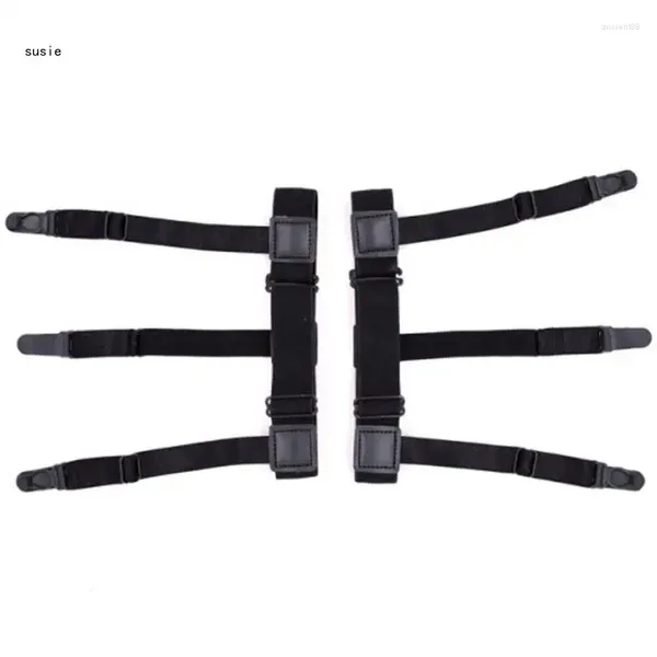 Cinture X7YA 2 pezzi/set camicia da uomo con bretelle elastiche per le gambe, morsetti di bloccaggio antiscivolo in plastica
