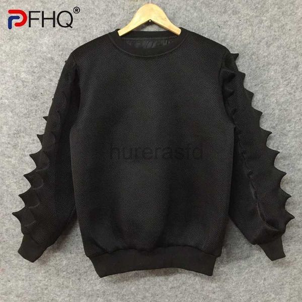 Männer Hoodies Sweatshirts PFHQ Herbst Dreidimensionale Spiked Mesh Lose Mode Darkwear Outdoor Sport Casual Kreativität Pullover 24318