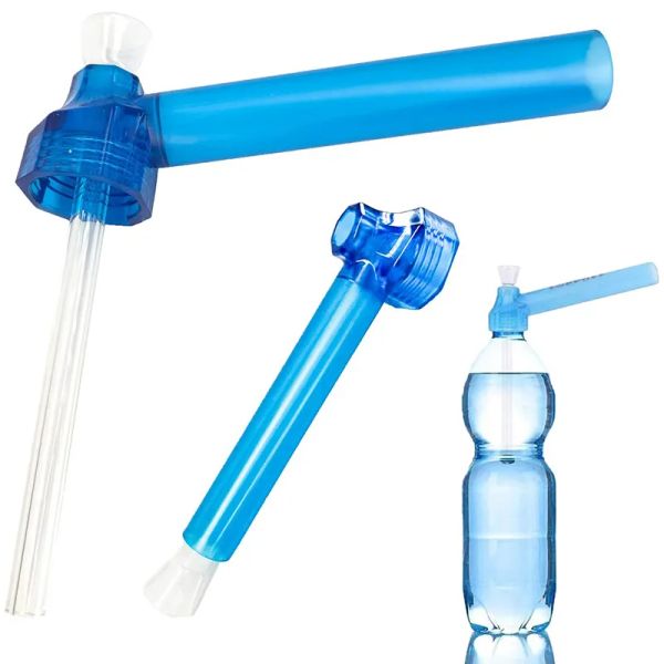 Toppuff Top Puff Tubi da fumo per viaggi Bong in vetro per acqua Narghilè 160mm Bruciatore a olio acrilico Vite su plastica Accessorio per fumo portatile ZZ