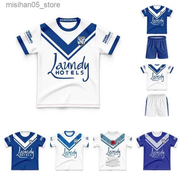 Camisas 2023 -2324 Bulldogs Indígenas / Principal / Fora / Anzac / Singlet / Shorts Rugby Jersey Q240318