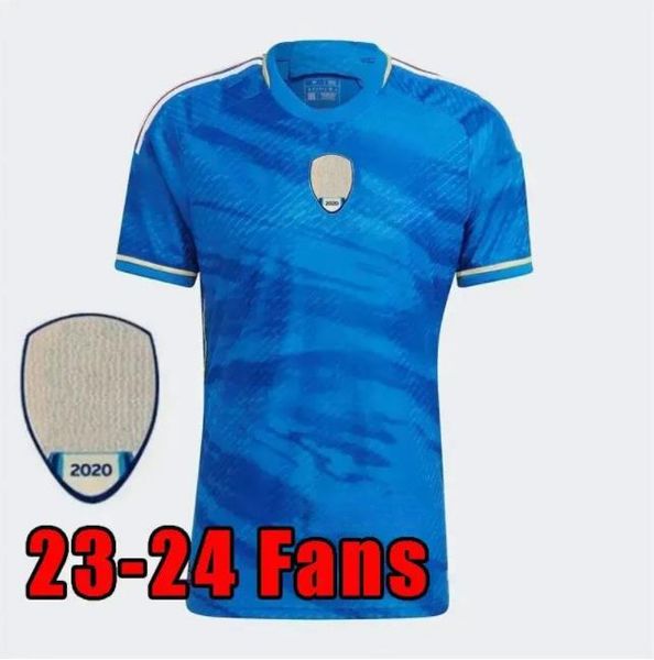 Itália 24 25 Jersey de futebol Maglia Italia 2024 Euro Cup 2025 Camisa de futebol da seleção nacional Homens Kit Kit completo Conjunto completo italiano 125º aniversário Home Away CHIESA B 8658